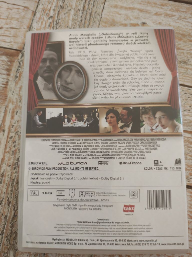 Coco i Igor. Film dvd. Coco Chanel Igor Strawiński