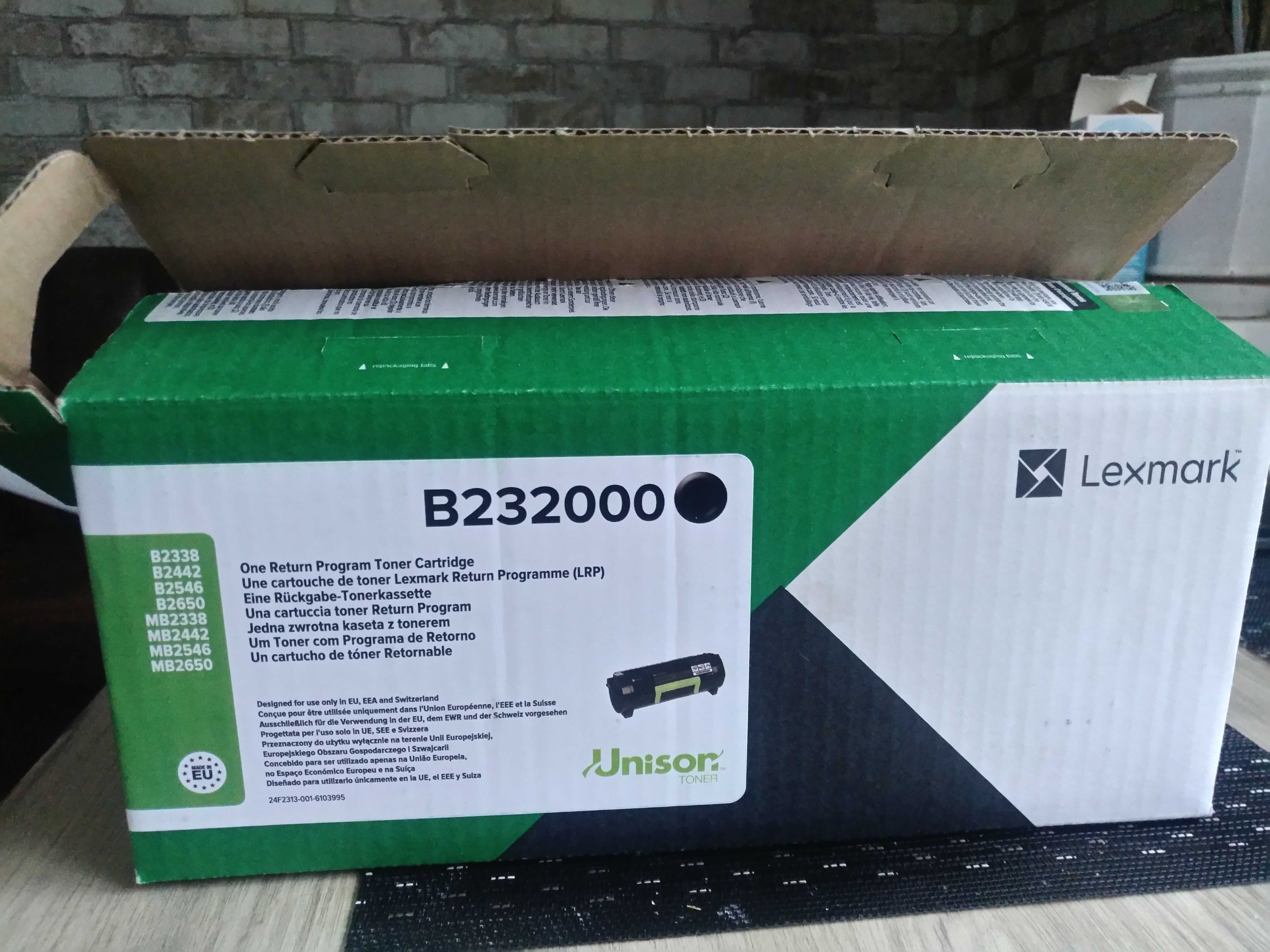 Чорний тонер-картридж Lexmark B232000.Новий