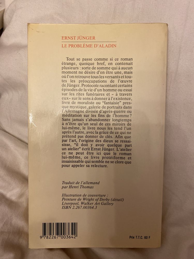 Ernst Jünger la probleme d’aladin проблема алладина Юнгер
