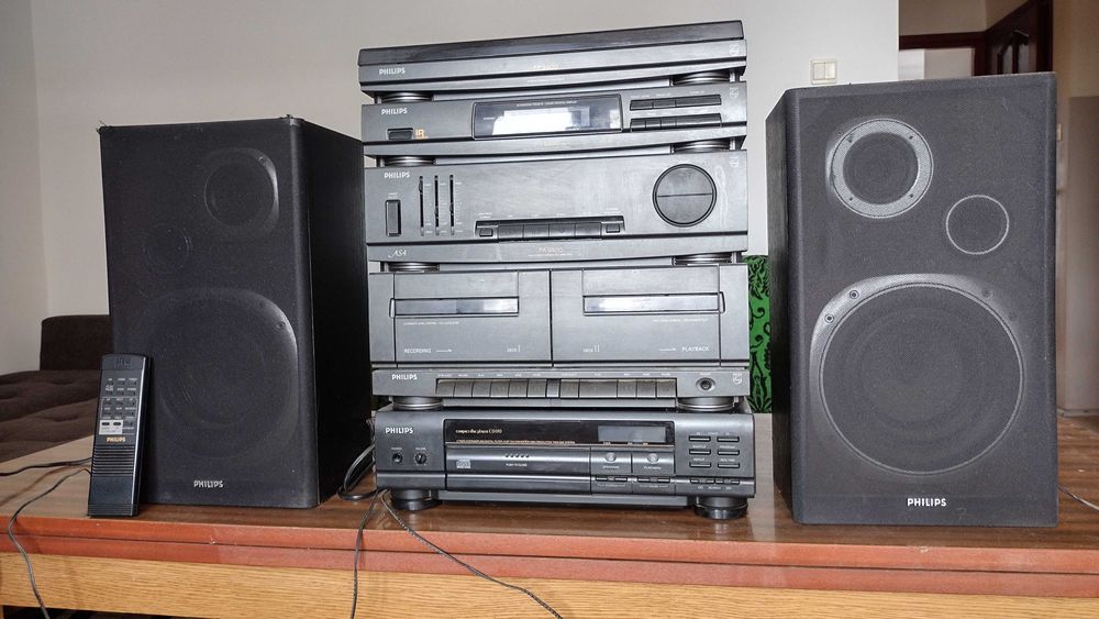 Zestaw hi-fi Philips AS9402 + CD130 vintage (z pilotem, sprawny laser)