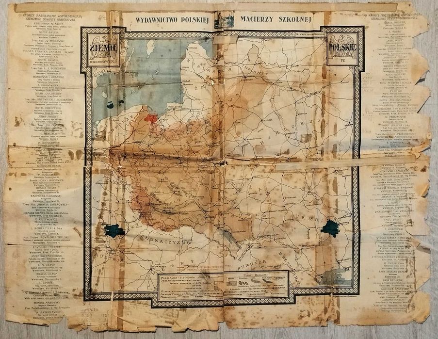 MAPA Ziemie Polskie - Macierzy Szkolnej (zaraz po 1918r.)