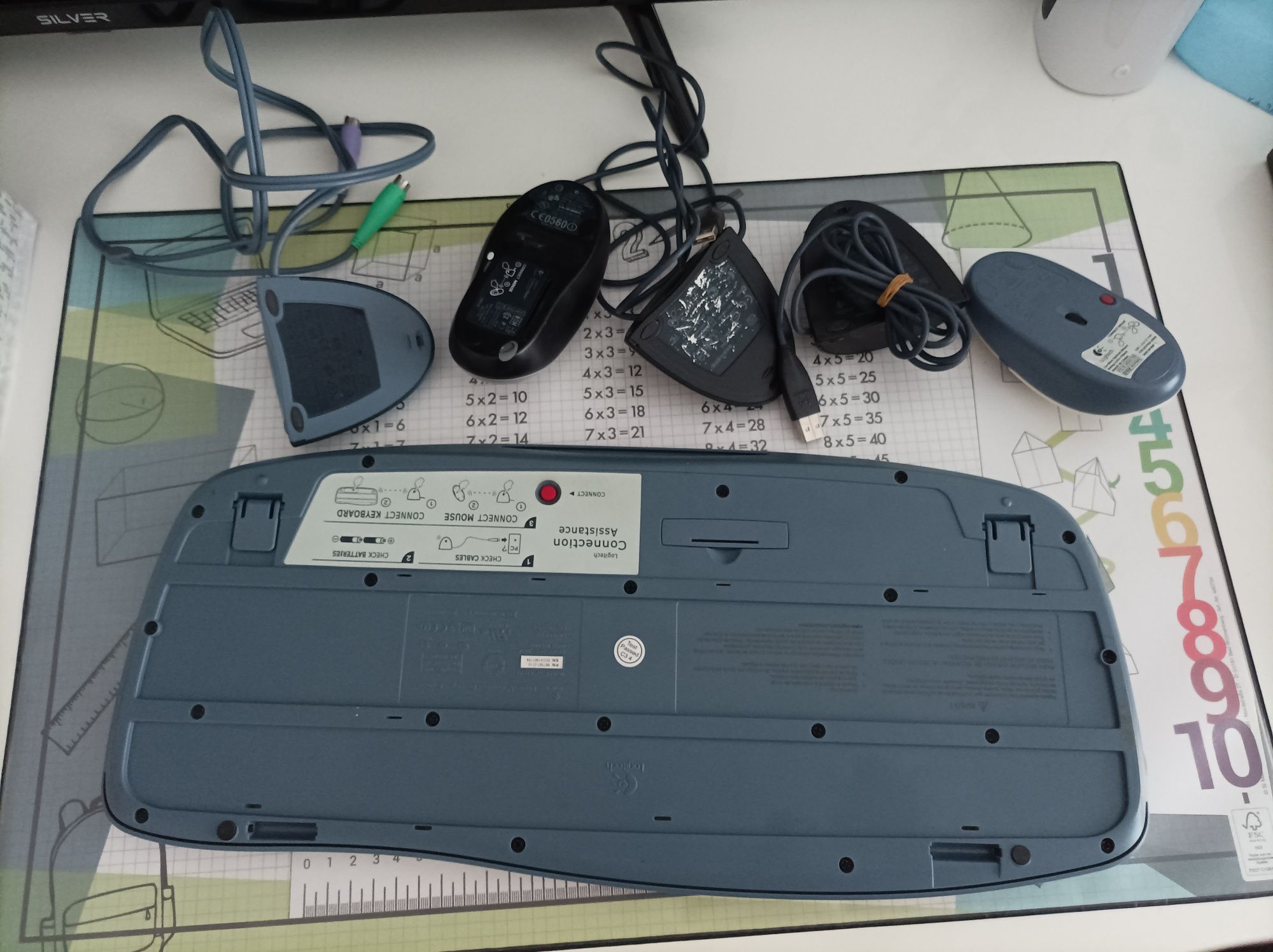Lote antigo Logitech teclado e ratos