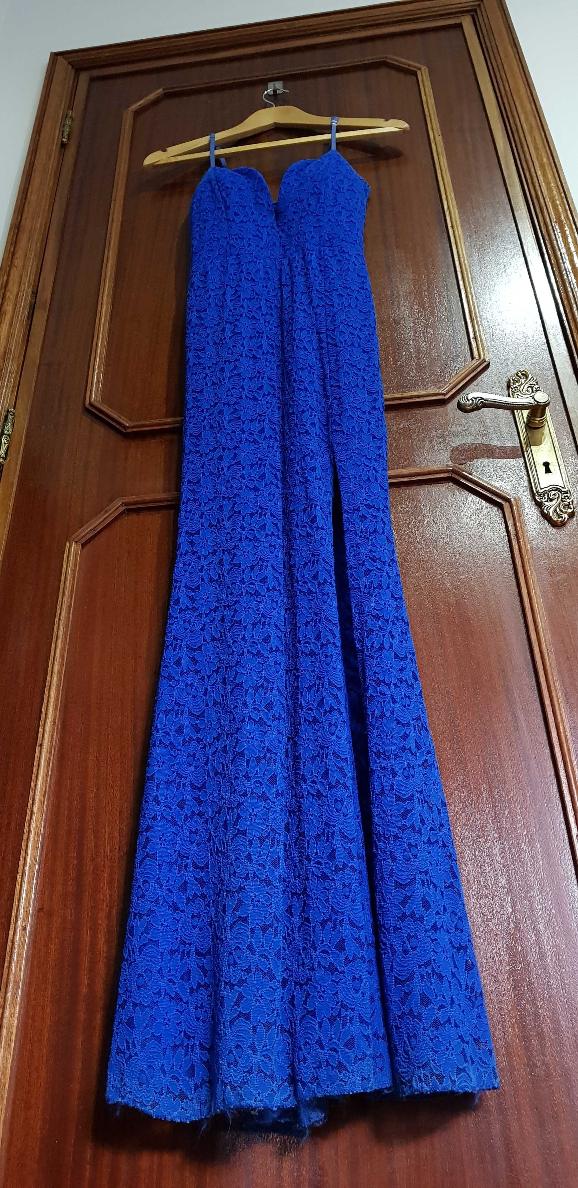 Vestido azul renda (cerimónia)