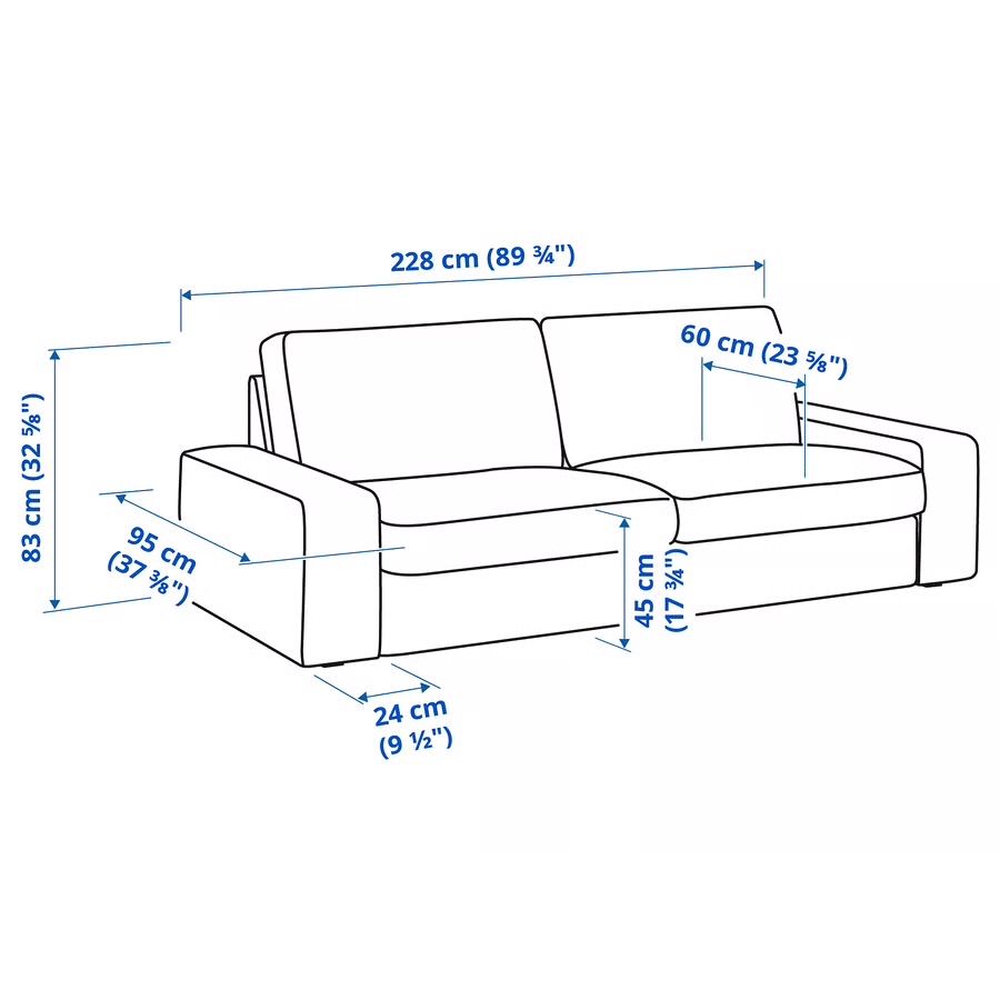 Sofa kanapa trzyosobowa  kivik Ikea nierozkladana  nowe pokrycia