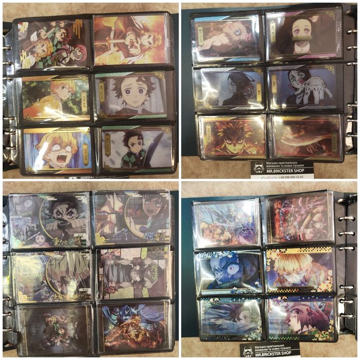 Карточки наклейки аниме стикеры наліпки картки Demon Slayer Bandai