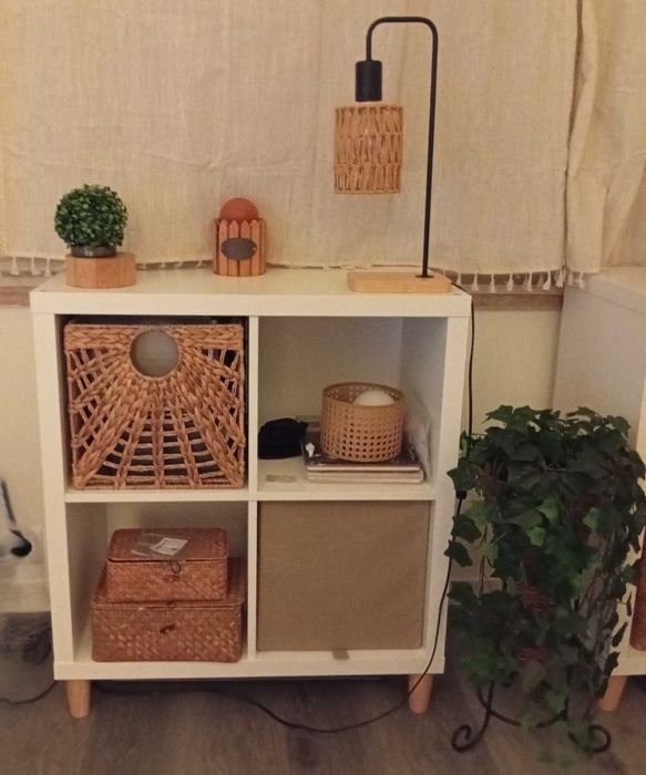 2 Duas Estantes Cubos Ikea Kallax com 4 Quatro Pés em Madeira Maciça
