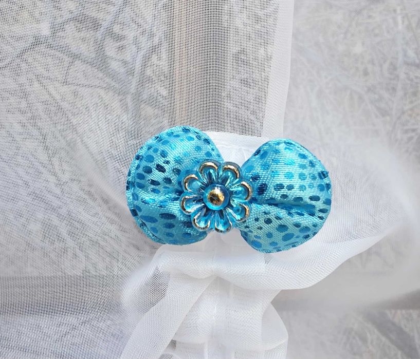 Gotowa firana oklahoma niebieska