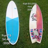 Prancha Surf Fish 6'0 + Fins ( Surfboard ) / Prancha Surf Fun 7'6