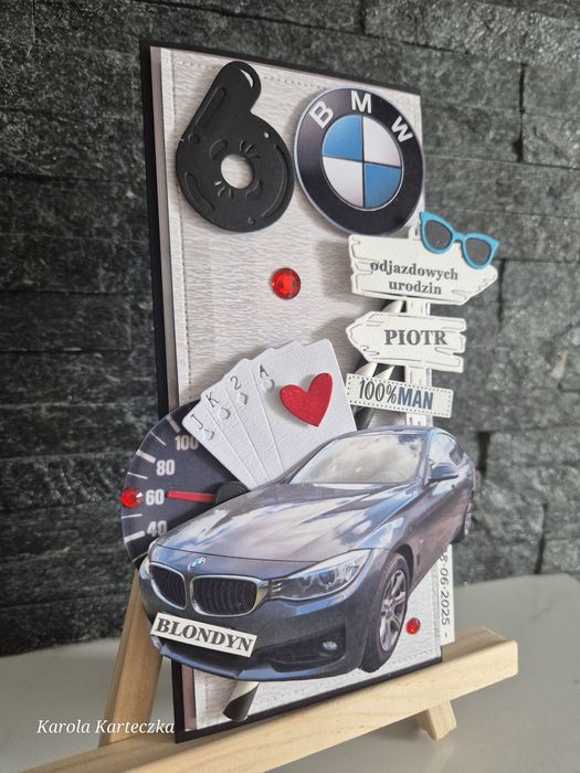 Kartka urodzinowa 18/30/40/50/60/70 dla fana BMW, męska