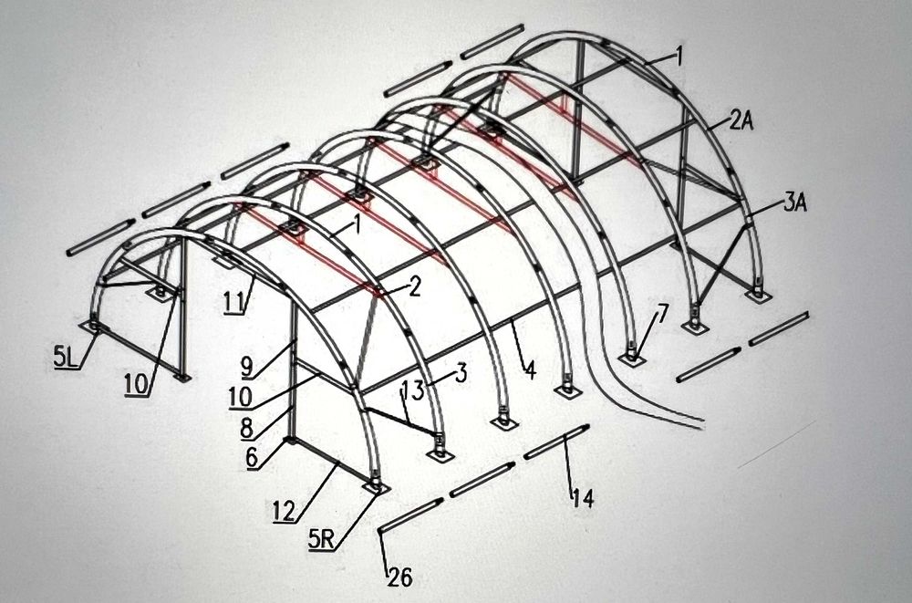 Hala namiotowa łukowa 9,15x12x4,5m magazyn wiata konstrukcja ocynkowan