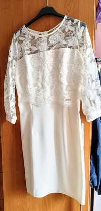 Sukienka S 36 Bella donna biała koronką elegancka