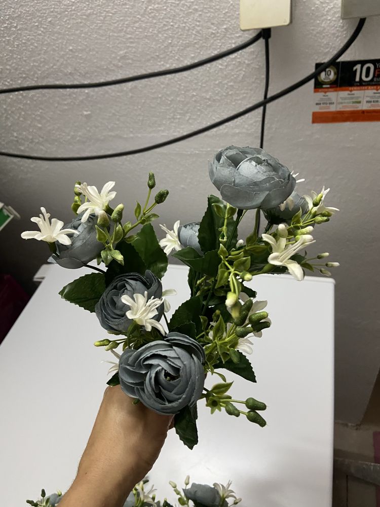 Flores artificiais 5 pes de rosas