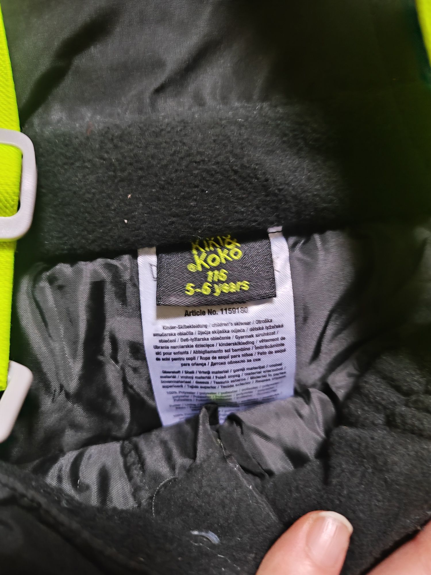 Spodnie zimowe ocieplane 116 unisex szelki czarne zima narciarskie