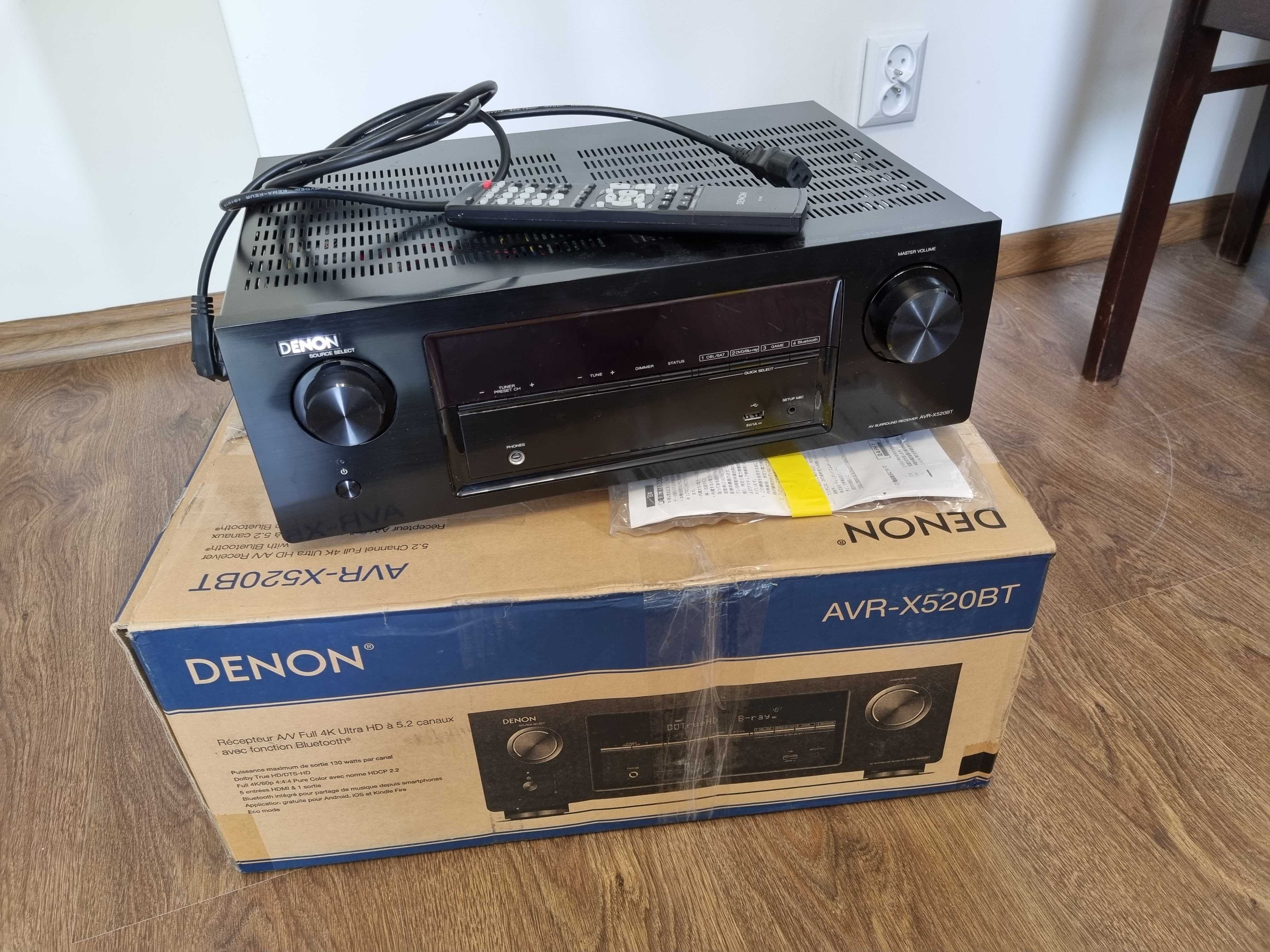 amplituner wzmacniacz DENON AVR-X520BT kino domowe