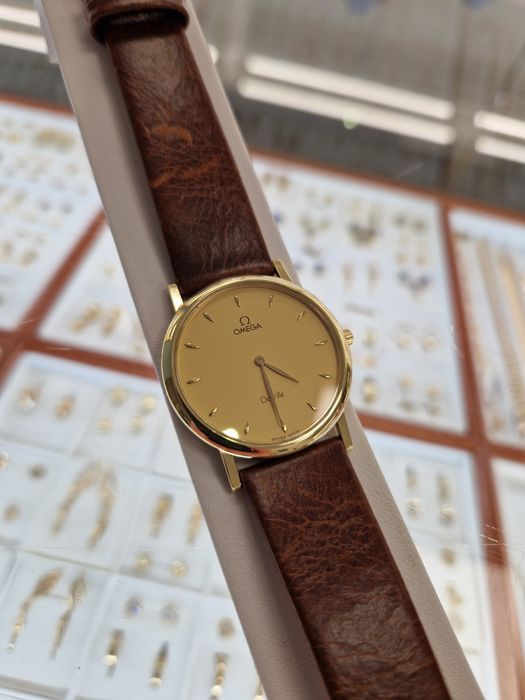 Zegarek Omega skórzany złoto Pr.750