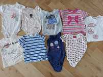 Ubrania dziecięce koszulki na krótki rękaw body rozmiar 80-86 9 sztuk