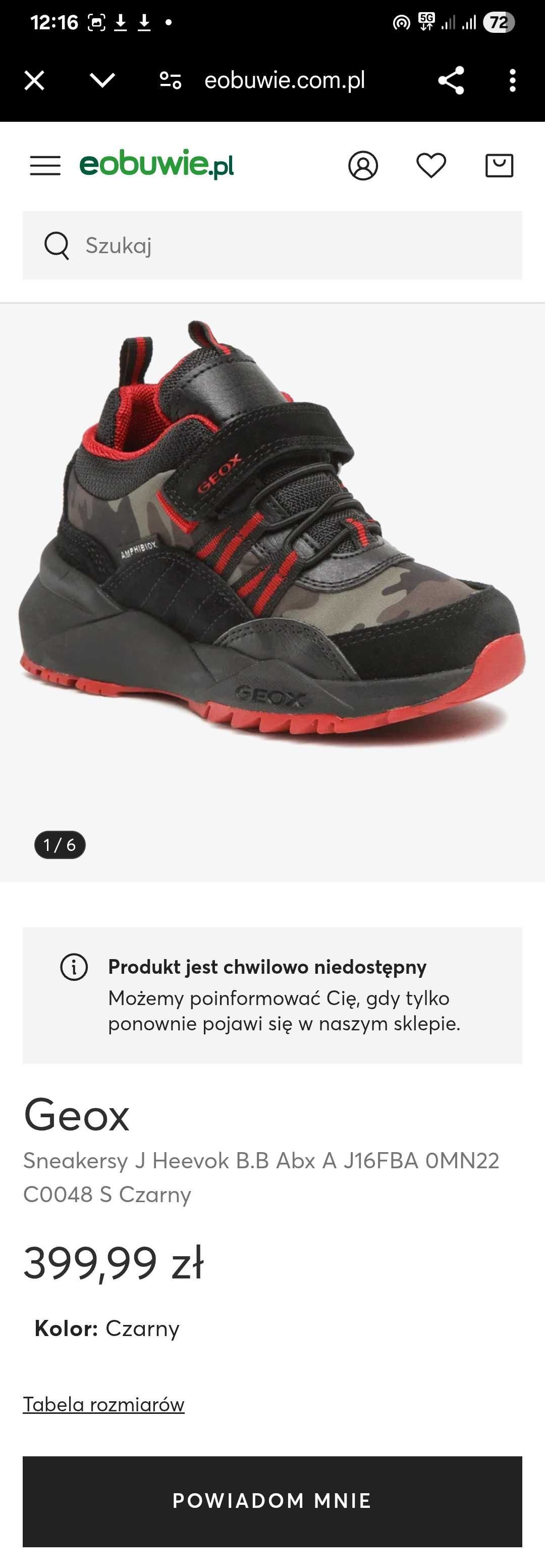 Geox
Sneakersy J Heevok B.B Abx A J16FBA 0MN22 C0048 S Czarny