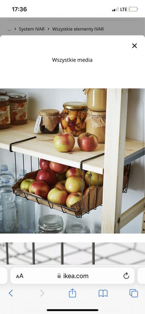 OBSERVATÖR kosz organizer z klipsem zawieszany na półkę Ikea