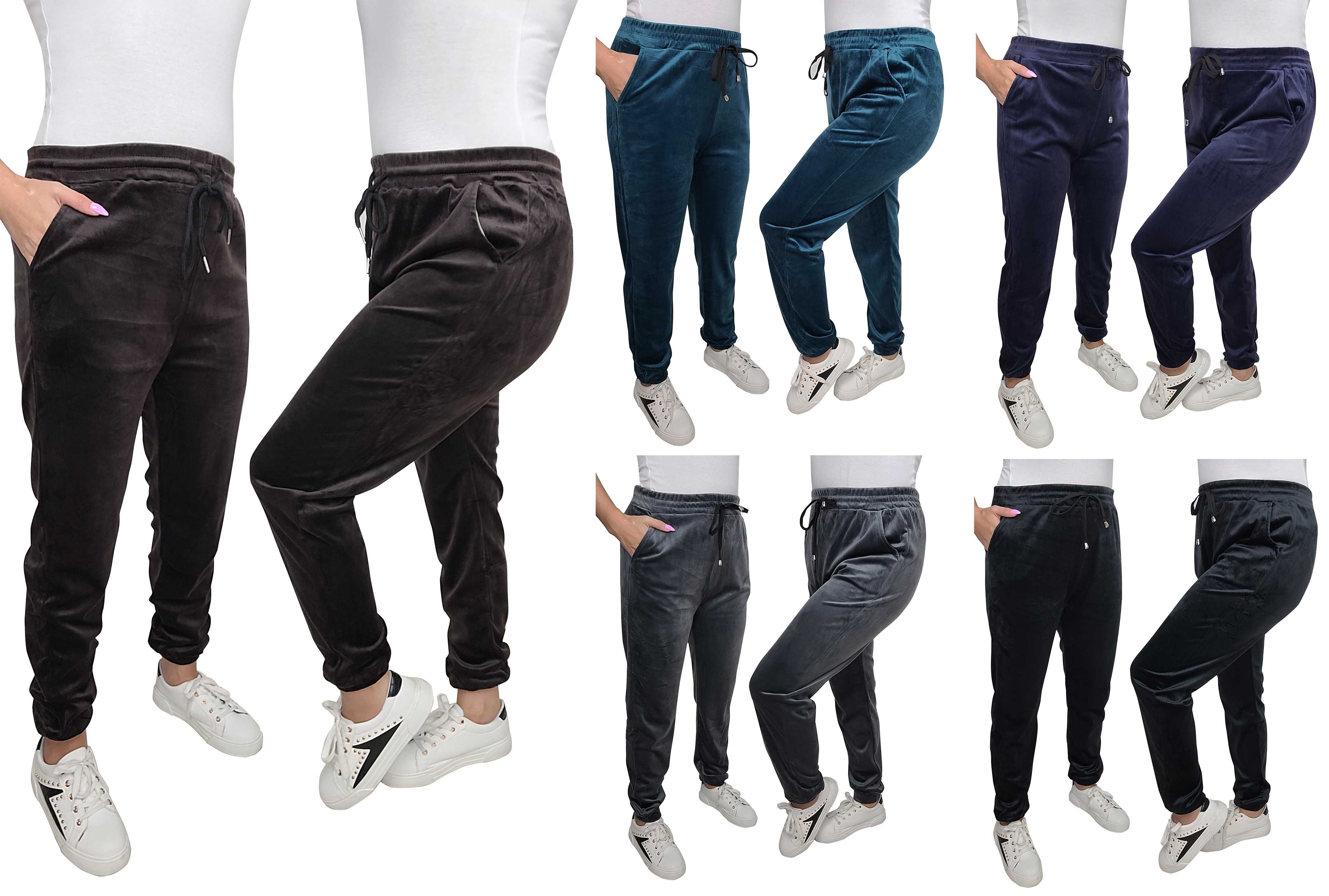 r. 3XL-6XL Spodnie welurowe BRĄZ spodnie dresowe TU 3XL/4XL