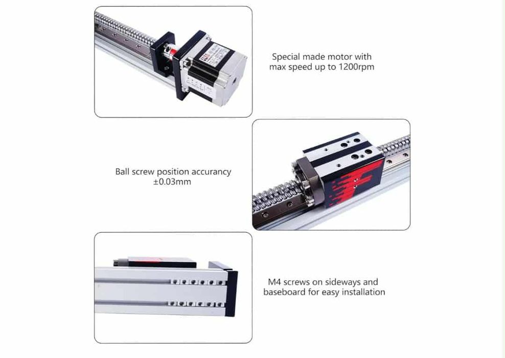 Prowadnica liniowa FUYU FSK40, CNC, śruba kulowa, z silnik krokowy Nem