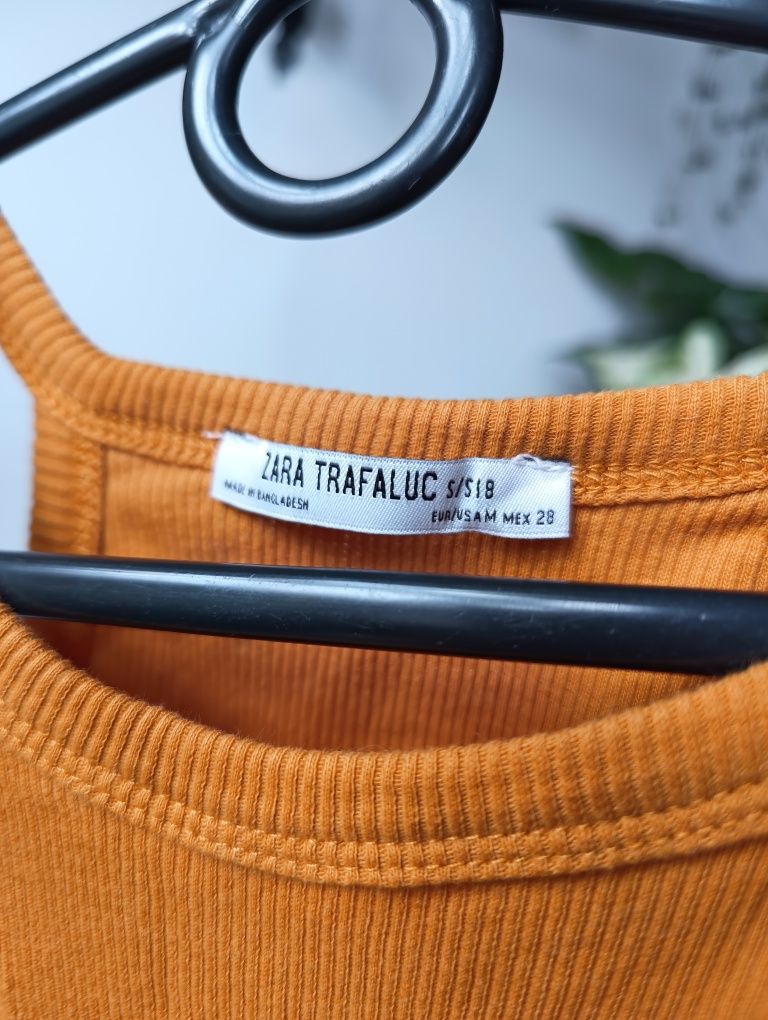 Body pomarańczowe prążkowane zara S 36