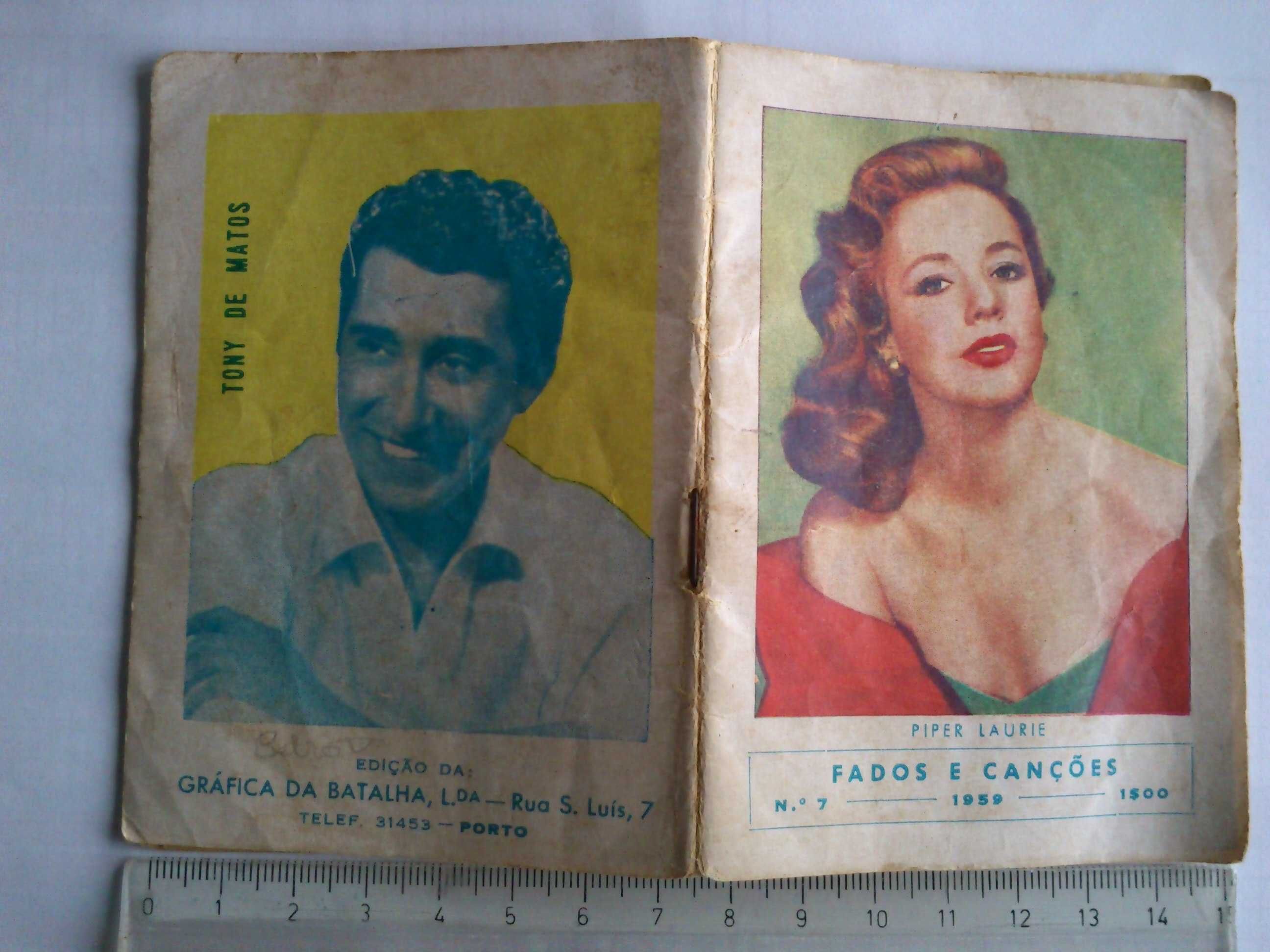 Fados e Canções, nº 7, Gráfica Batalha 1959, Piper Laurie/Tony deMatos