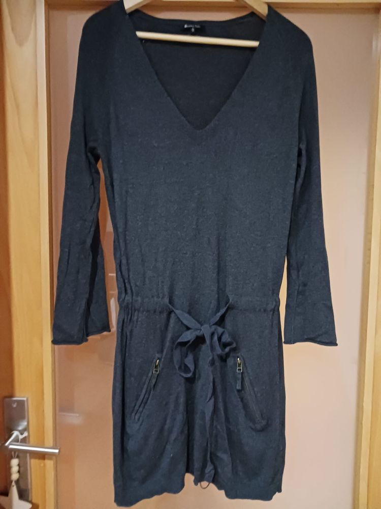 Vestido malha cinza Massimu Dutti