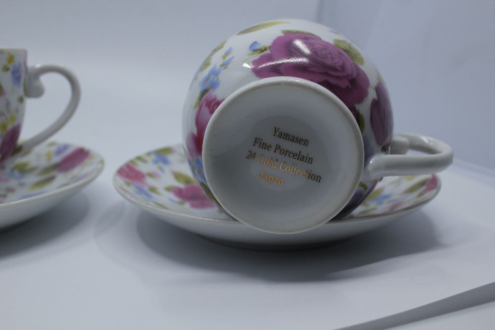 2 x filiżanka+spodki, Yamasen Japan Fine Porcelain 24 Gold Collection