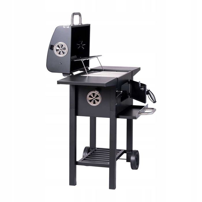 PROMOCJA Nowy Duży Grill Ogrodowy Węglowy Zamykany + Półki + Popielnik