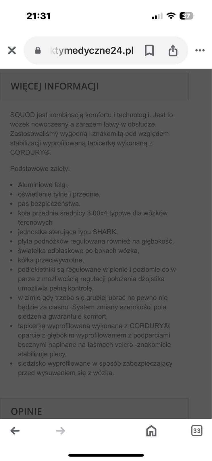 Wózek inwalidzki elektryczny