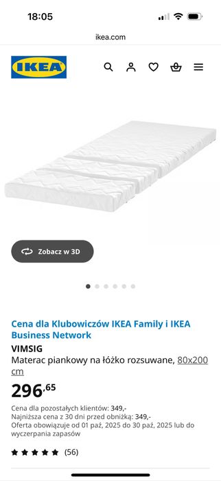 Łóżko Sundvik plus materac