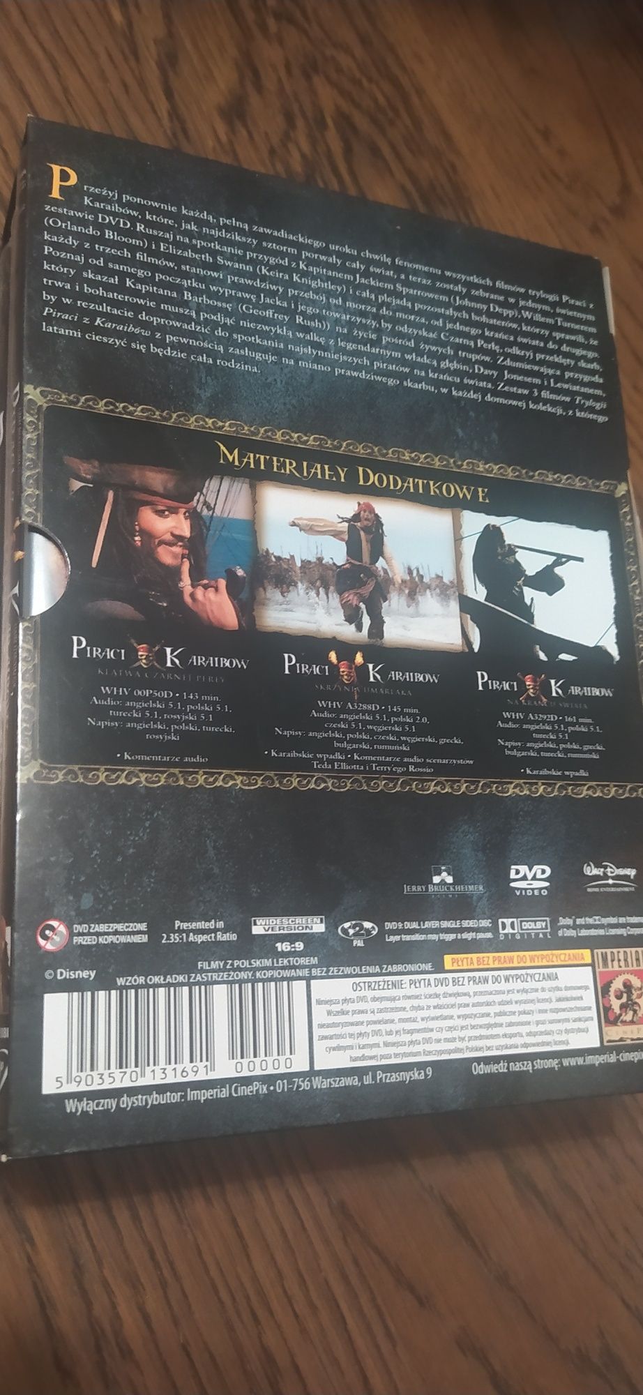 Piraci z Karaibów kolekcja 3 płyt dvd