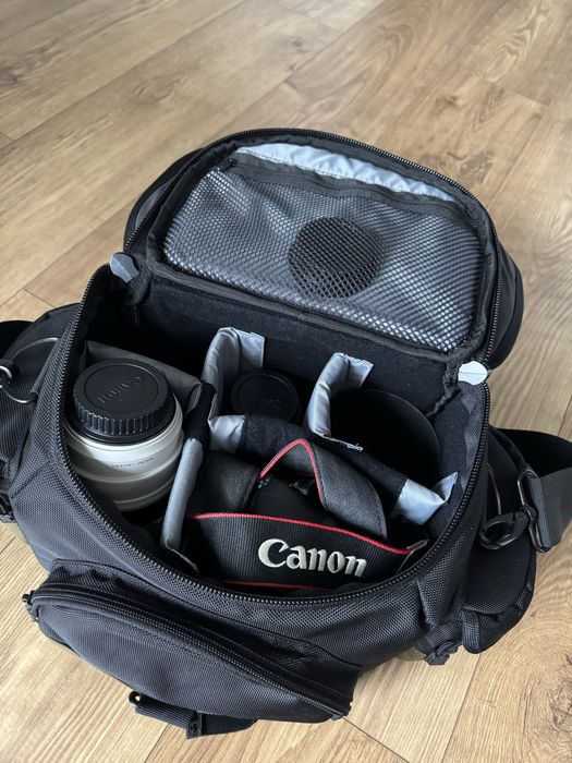 Aparat Canon + trzy obiektywy
