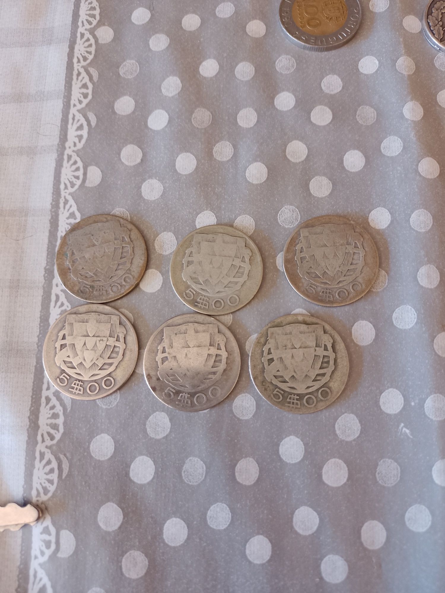 Moedas de prata 5 escudos