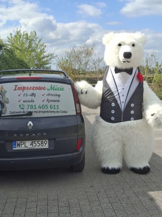 Maskotki na imprezy Skolim Alvaro koleżanka Roksi  i Jesica Miś  albo