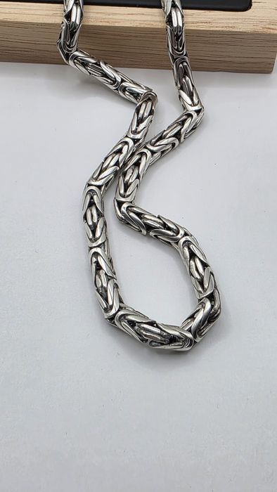 Srebrny Łańcuch Łańcuszek Splot Królewski Próba 925