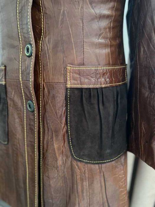 Кожаная куртка тренч размер 44S