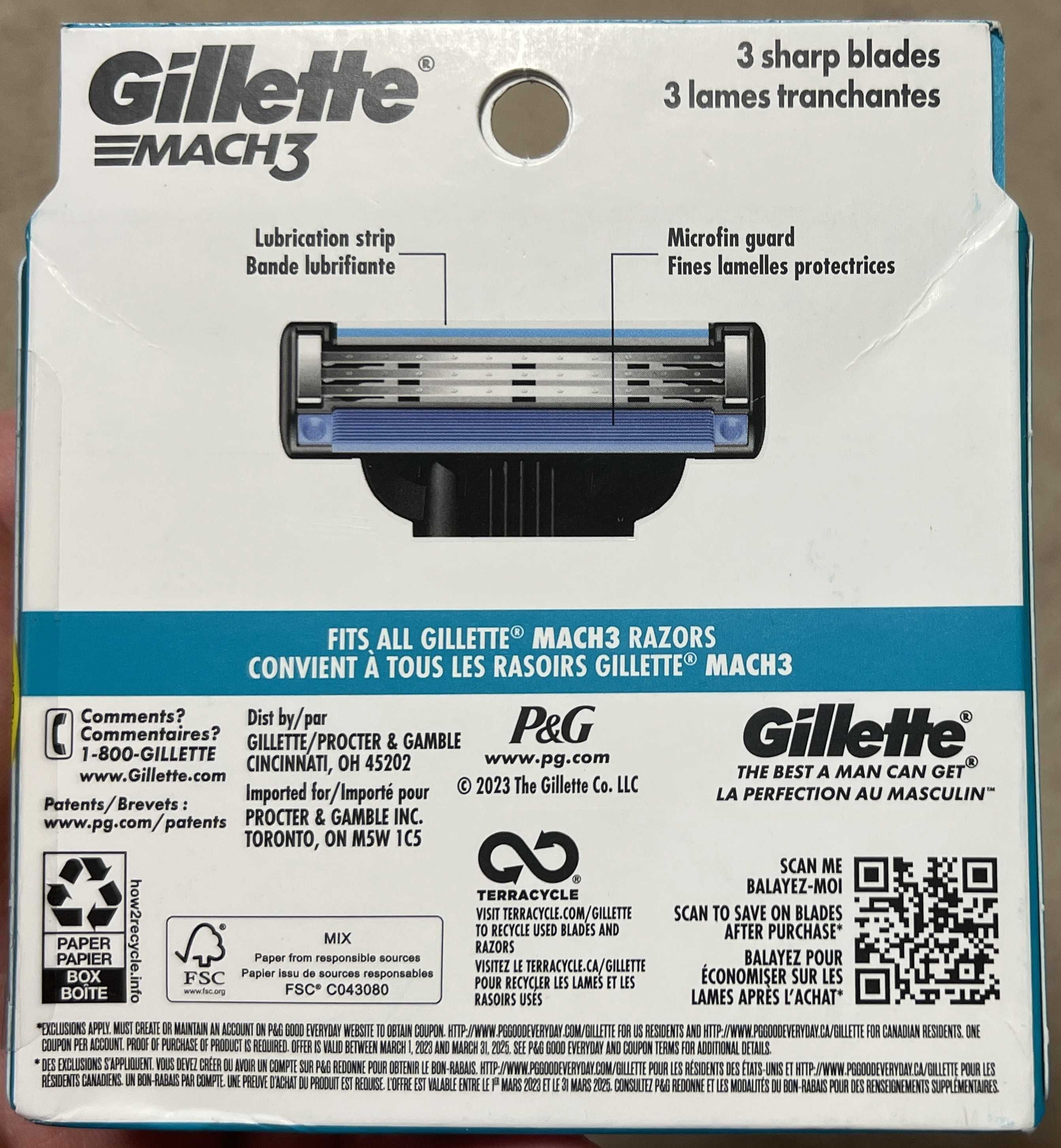 Лезвия оригинал из США Gillette Mach3 8шт картриджи