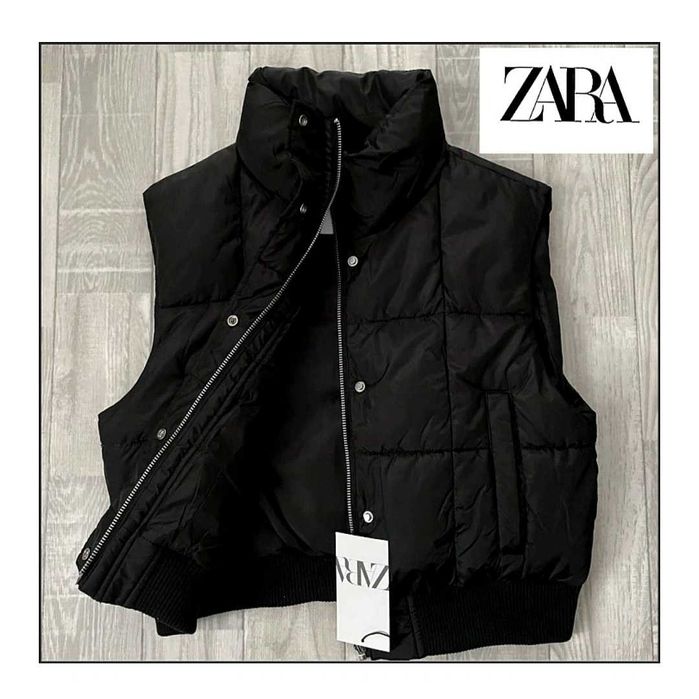 XS-S Zara Жилет стеганый утепленный черный женский новая коллекция