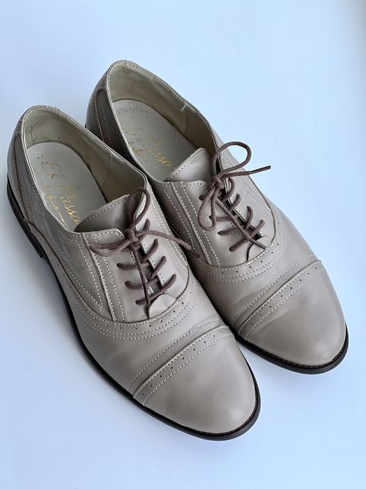 Кожаные женские туфли ботинки оксфорды брогги на шнурках EL PASSO