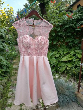 Платье розовое Chi Chi London, оригинал, размер UK 10