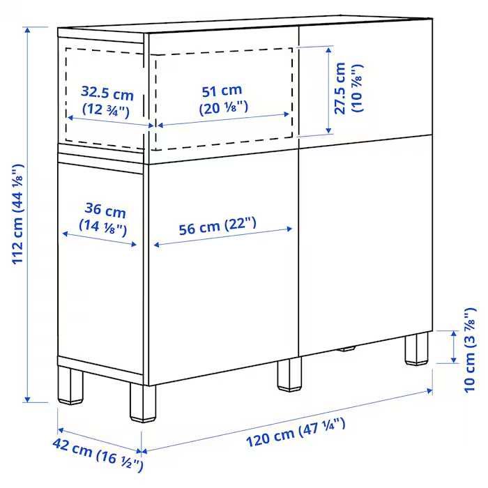 Aparador Sala IKEA BESTA + Vidro