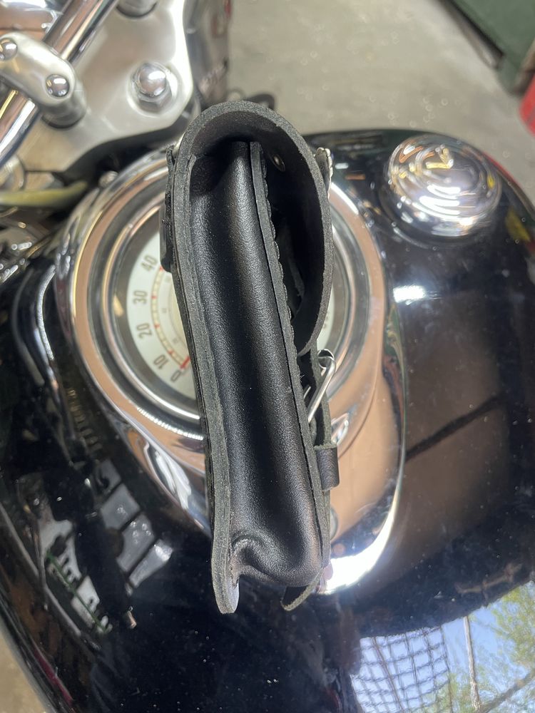 Gruba skórzana saszetka chopper