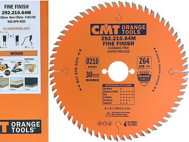 CMT 292.210.64M Tarcza do cięcia drewna Laminatu Piła Widia 210x30 Z64