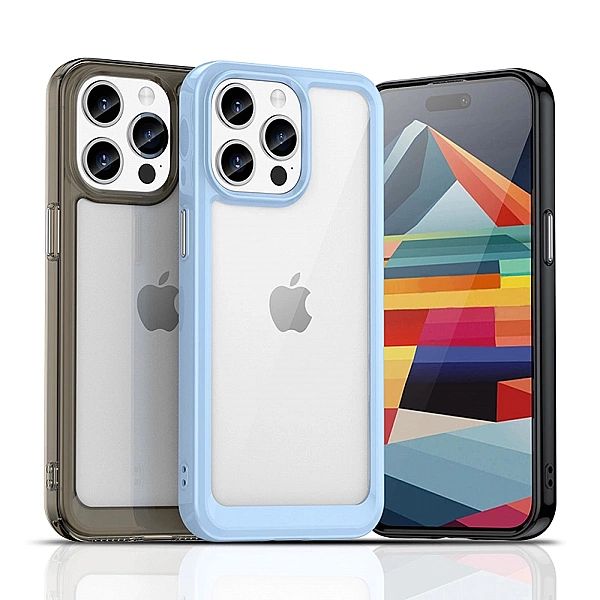 Wzmocnione etui z elastyczną ramką do iPhone 15 Pro Max Outer Space -