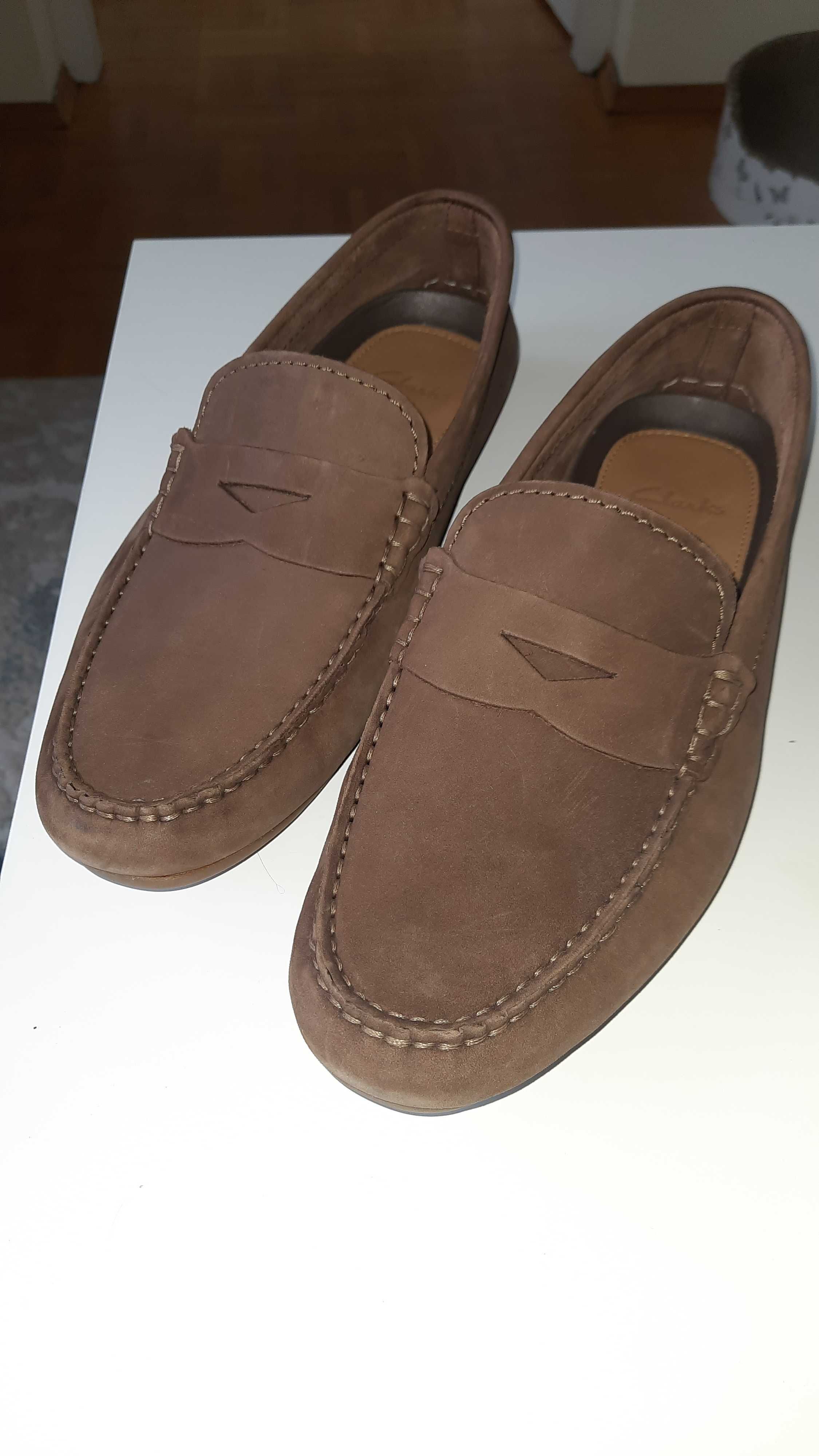 Buty skórzane mokasyny Clarks r42,5