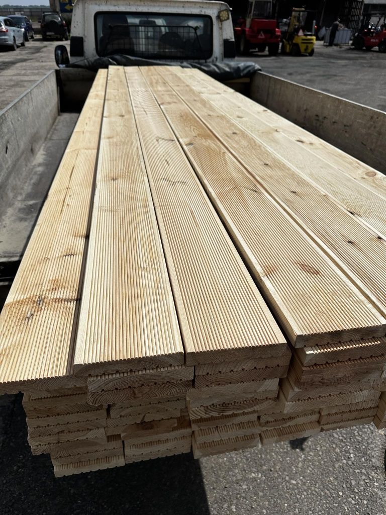 Budżetowa deska tarasowa sosna 27x145x4000