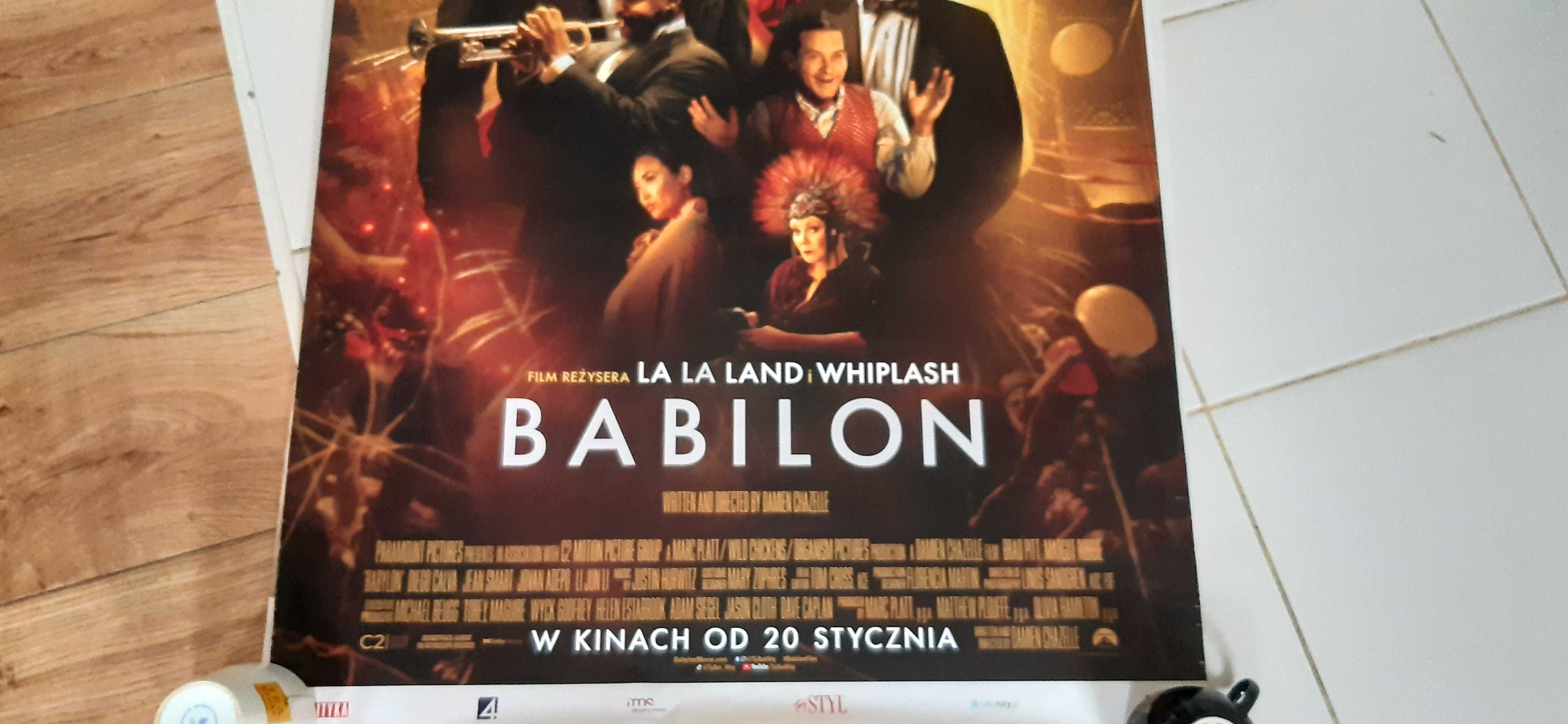 stary plakat kinowy z filmu babilon brad pitt