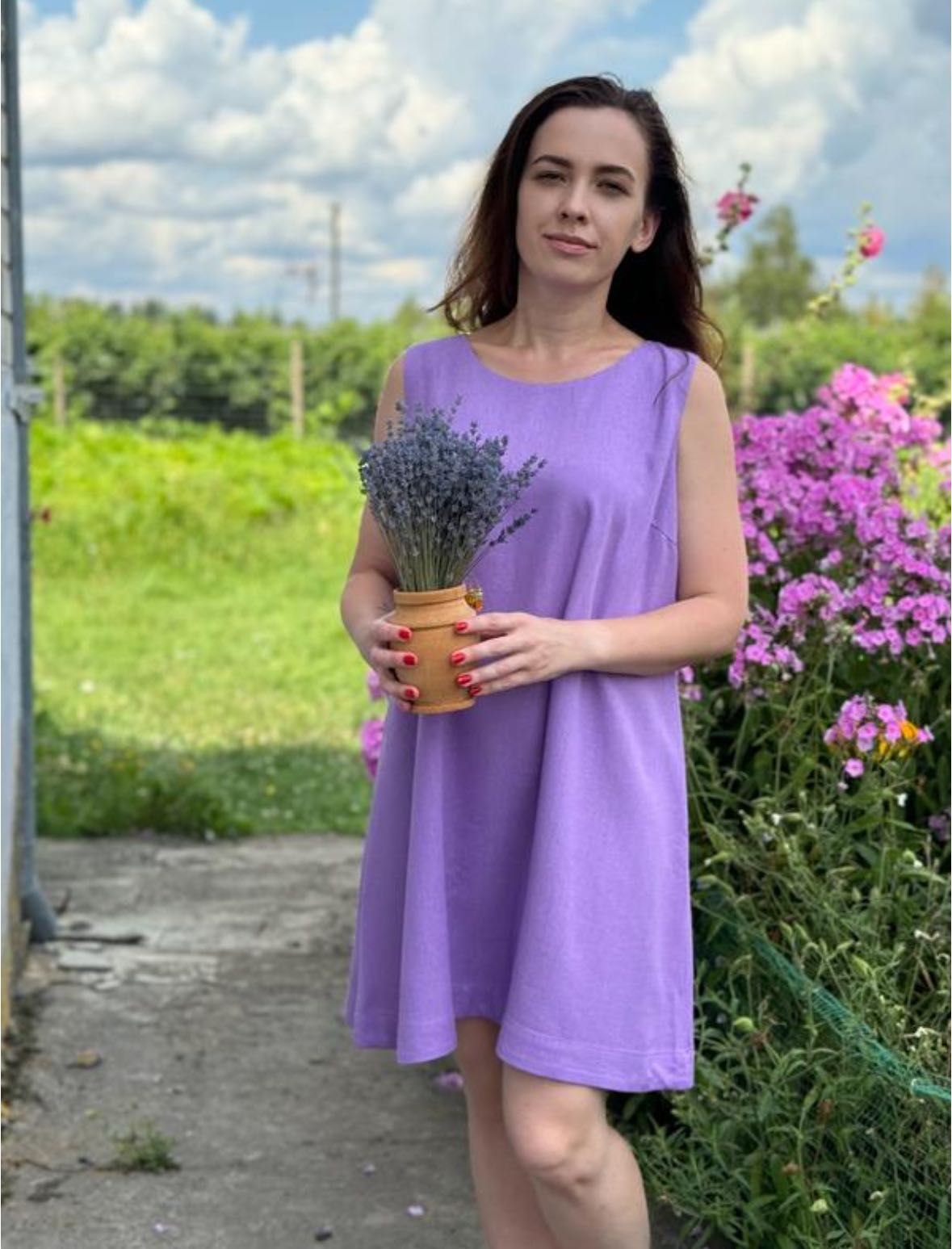 сукня льон, лаванда