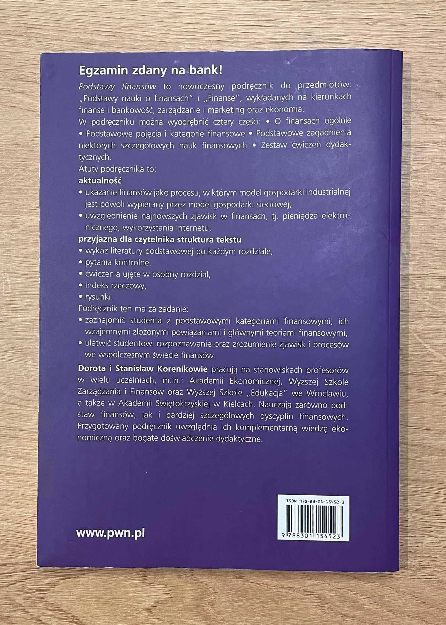 "Podstawy Finansów" Dorota Korenik, Stanisław Korenik, PWN